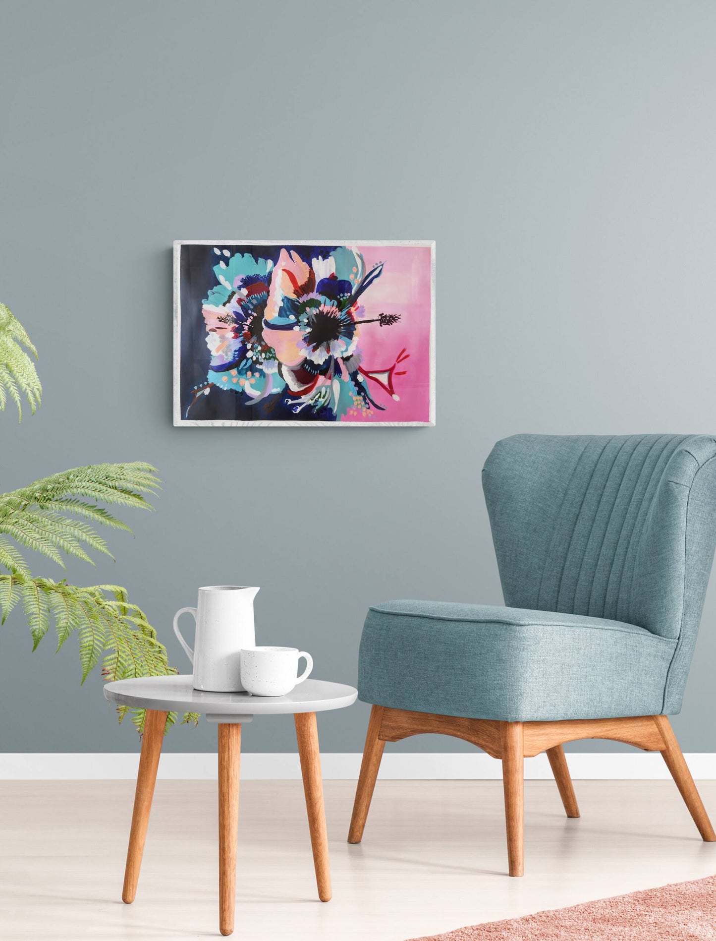 Canvas Art Print of original Hibiscus Flower abstract painting by Judy Century Art