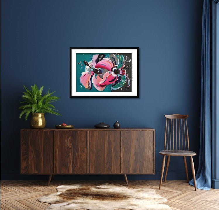 Colour-Block Abstract Floral Commission