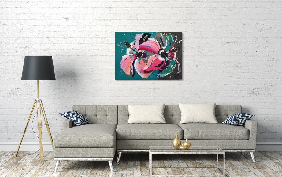 Colour-Block Abstract Floral Commission