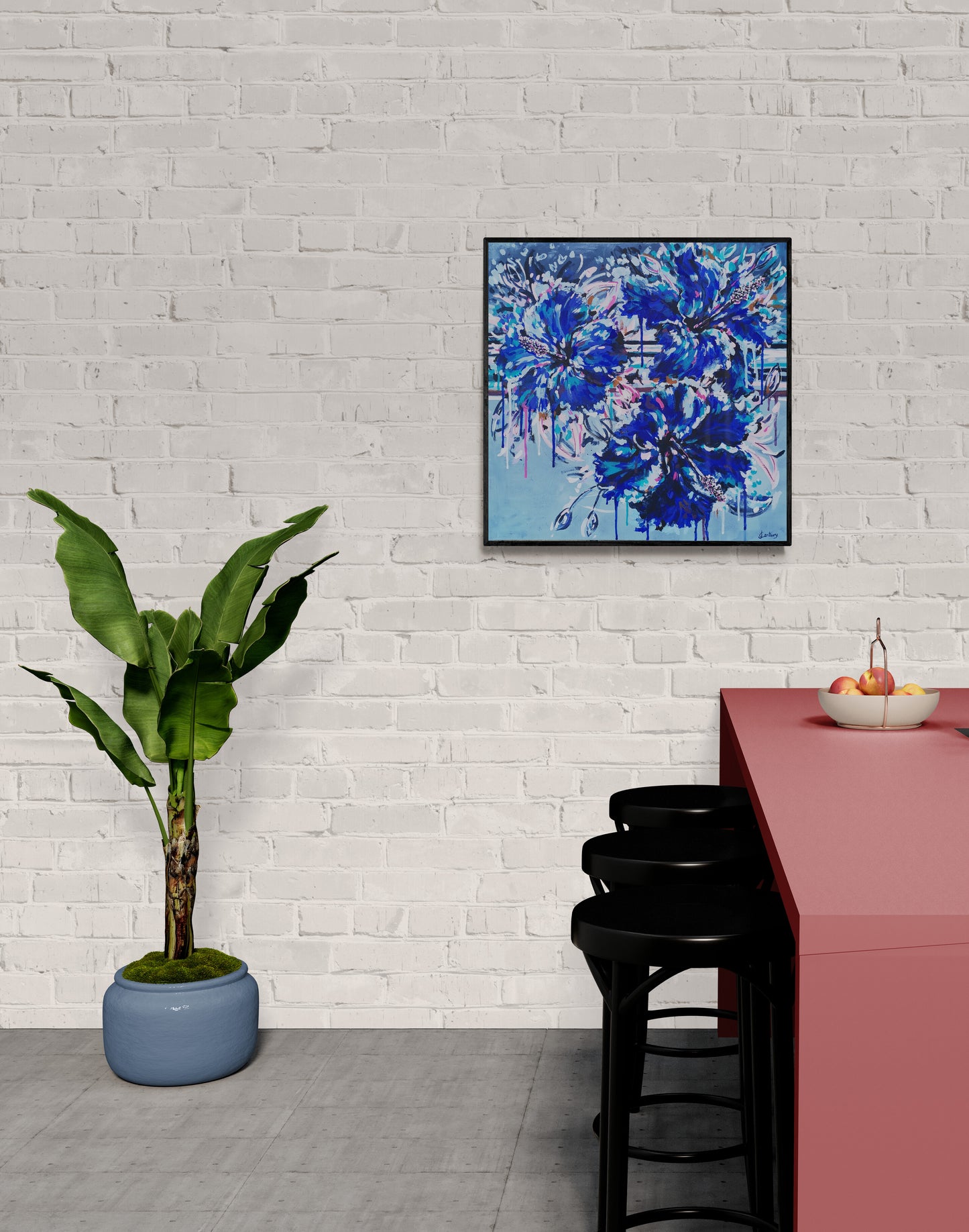 Hibiscus Lagoon (60x60cm)
