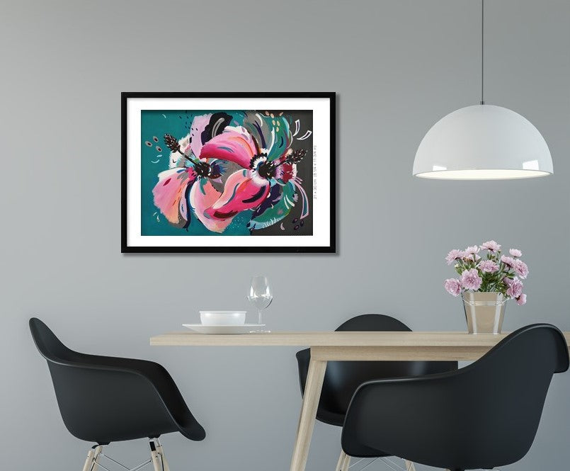 Colour-Block Abstract Floral Commission