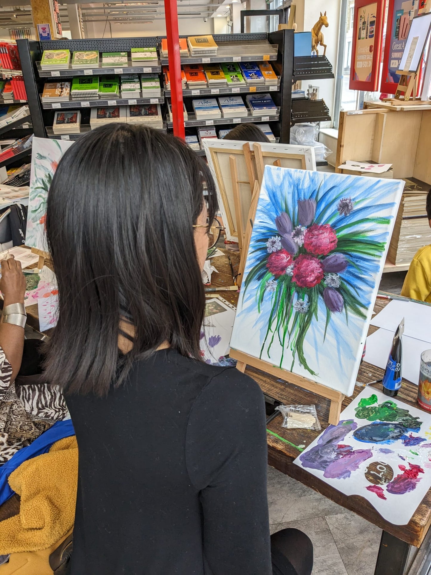 ABSTRACT FLOWER BOUQUETS  - Painting Workshop at The Howard Centre, Welwyn Garden City - 20th SEPTEMBER 2023