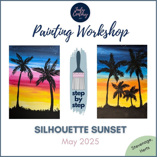 SILHOUETTE SUNSET - Painting Workshop at Thistle & Willow, Stevenage, Hertfordshire - Wednesday 14th May 2025, 7.30pm