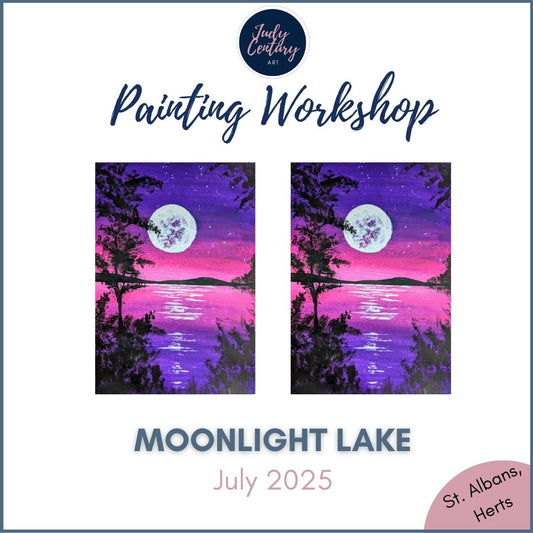 MOONLIGHT LAKE - Painting Workshop at The Three Hammers Pub, St. Albans - Tues 8th JULY 2025, 7.30pm
