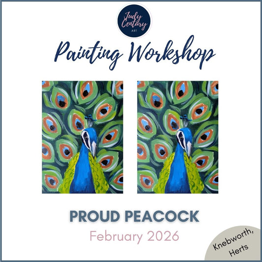 PROUD PEACOCK - Painting Workshop at Odyssey Spa, Knebworth, Hertfordshire - Monday 9th FEBRUARY 2026, 10am