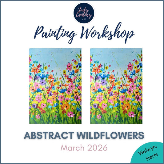 ABSTRACT WILDFLOWERS - Painting Workshop at Megan's Restaurant, Welwyn, Hertfordshire - Tuesday 17th MARCH 2026, 7.30pm