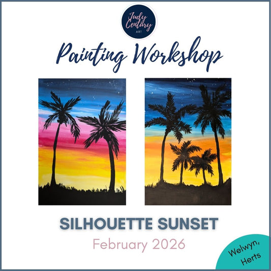 SILHOUETTE SUNSET - Painting Workshop at The Sun Inn, Lemsford, Welwyn, Hertfordshire - Thursday 26th FEBRUARY 2026, 7.30pm