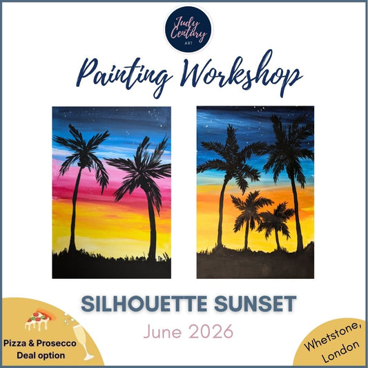 SILHOUETTE SUNSET - Sip & Paint Workshop at The Griffin, Whetstone, London - Thursday 25th JUNE 2026, 7.30pm