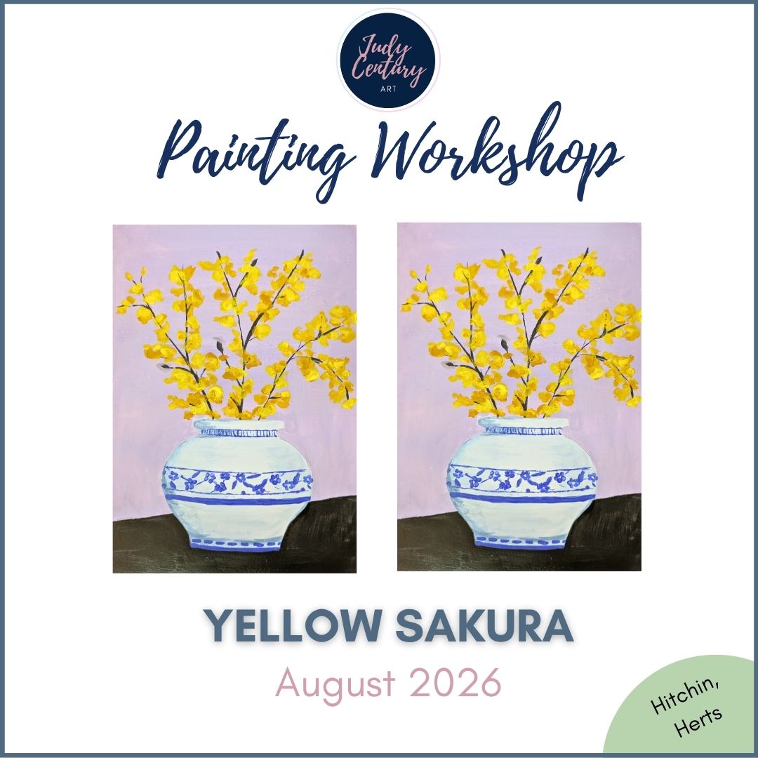 YELLOW SAKURA - Painting Workshop at The Glasshouse, Hitchin, Hertfordshire - Tuesday 25th AUGUST 2026, 7.30pm