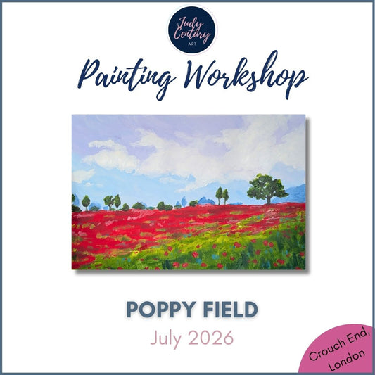 POPPY FIELD - Painting Workshop at Kids n' Joy  Café, Crouch End, London - Wednesday 15th JULY 2026, 10am