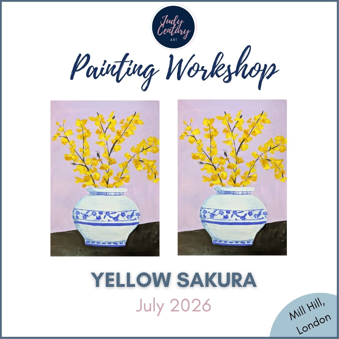 YELLOW SAKURA - Painting Workshop at The Three Hammers, Mill Hill - Wednesday 29th JULY 2026, 7.30pm