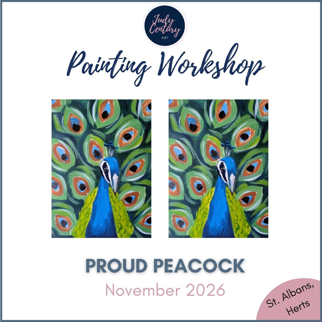 PROUD PEACOCK - Painting Workshop at The Three Hammers, St. Albans, Hertfordshire - Monday 23rd SEPTEMBER 2026, 7.30pm
