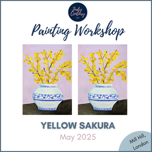 YELLOW SAKURA - Painting Workshop at The Three Hammers Pub, Mill Hill, London - Wednesday 7th May 2025, 7.30pm