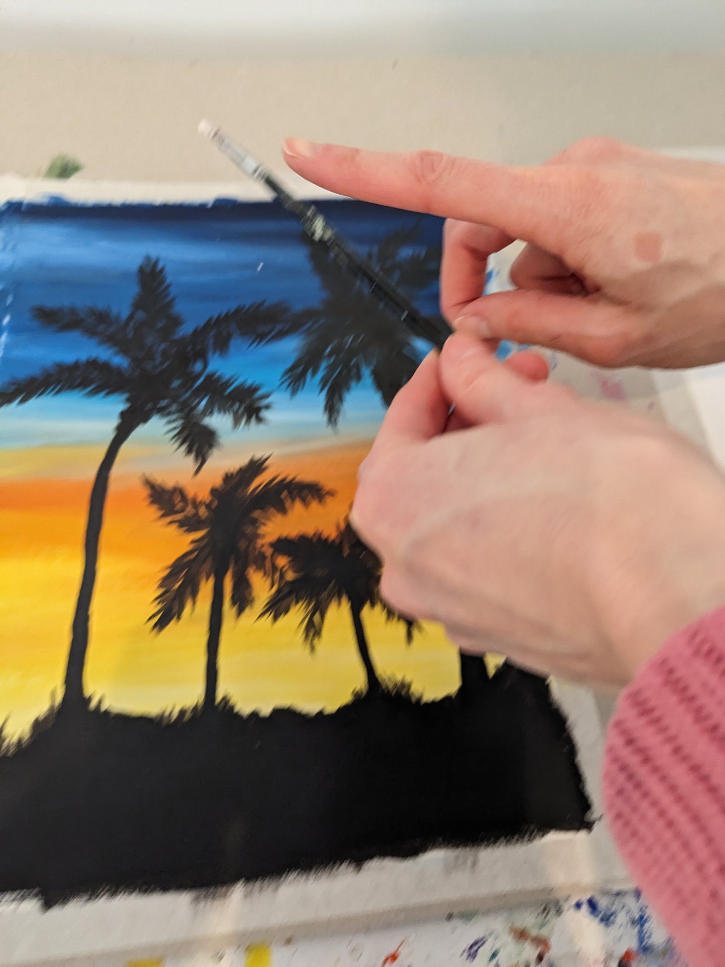 SILHOUETTE SUNSET - Painting Workshop at The Catcher in The Rye Pub, Finchley, London - 27th February 2024, 7.30pm
