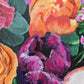 Close up floral details of Colourful flower bouquet original painting large canvas by Judy Century