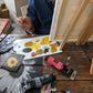 Colour mixing at Painting class workshops in London Judy Century Art