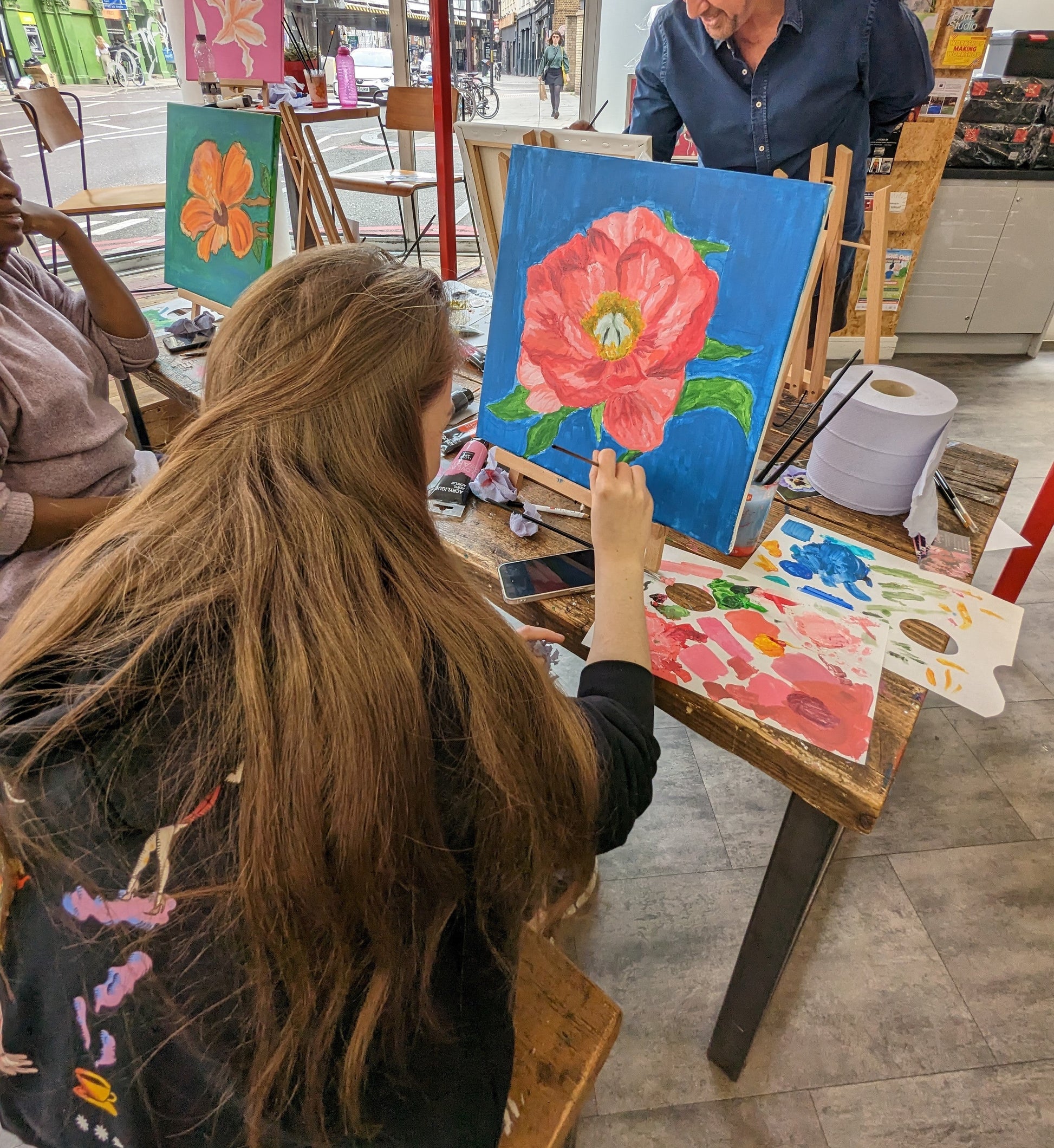 Floral painting workshop in London - art class by Judy Century art