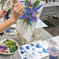 Painting abstract floral canvas in UK painting workshop with Judy Century Artist.