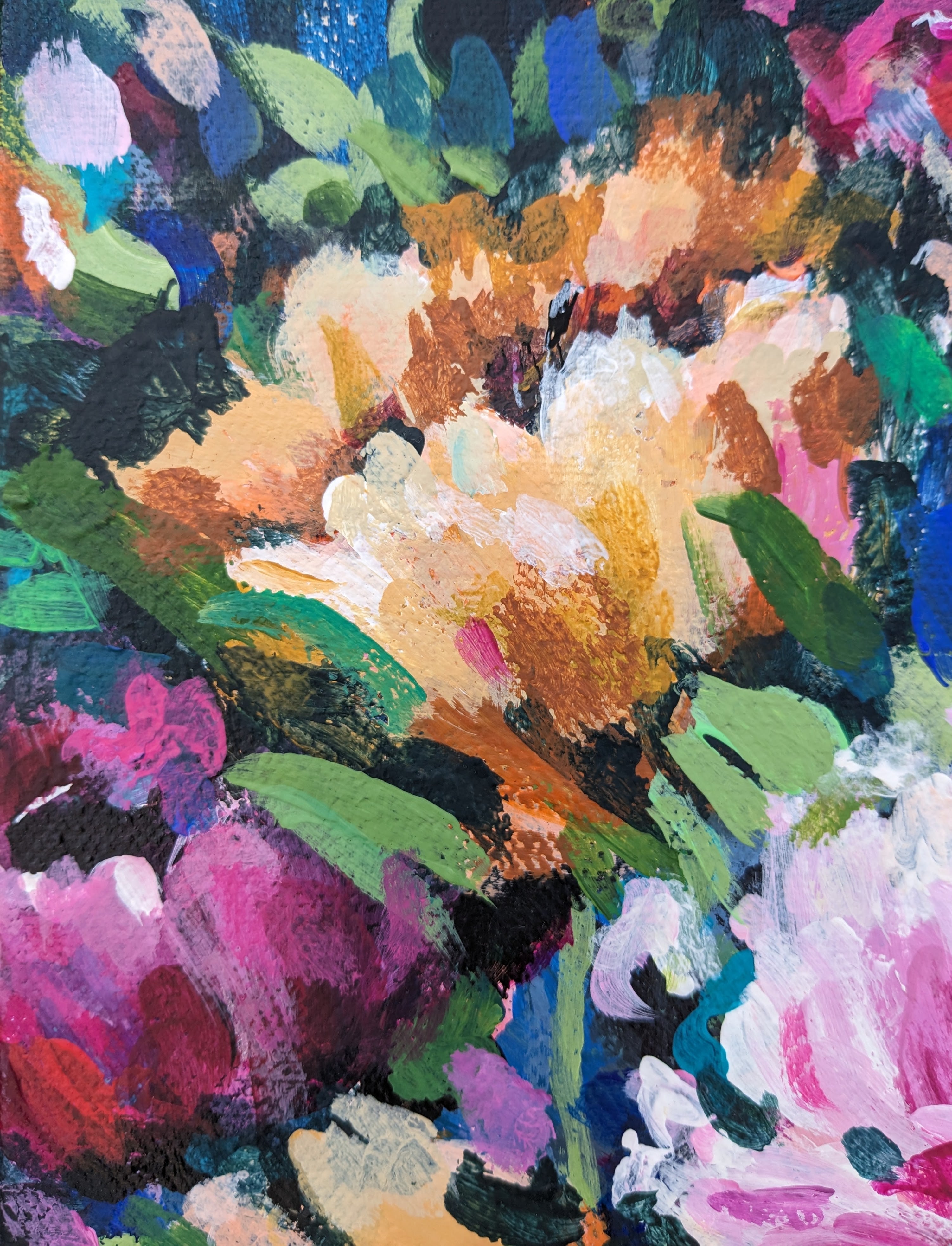 Abstract Flowers hot Original Painting Acrylic Color Painting