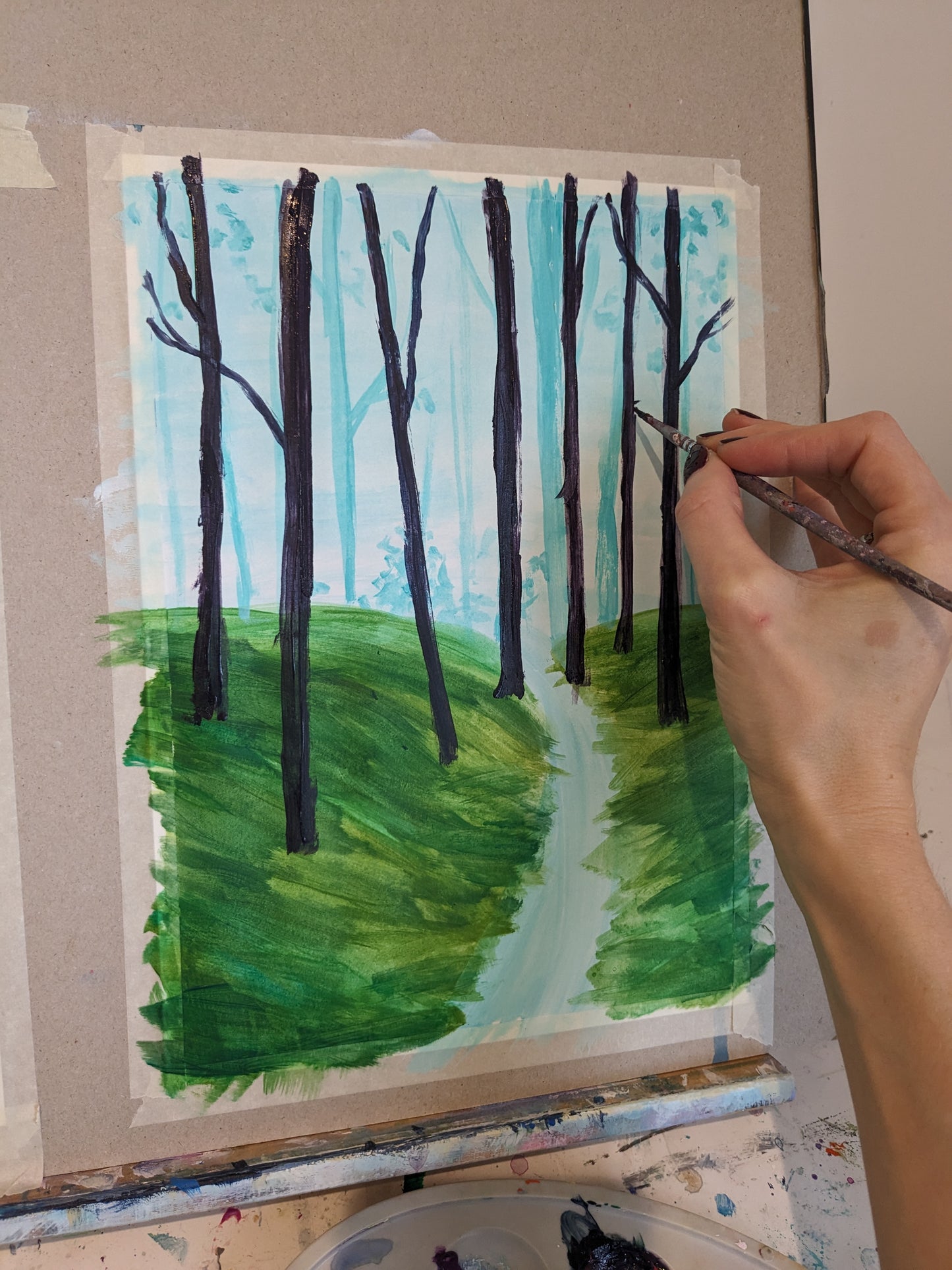 DAPPLED WOODLAND - Painting Workshop at The Howard Centre, Welwyn, Hertfordshire - Thursday 15th February