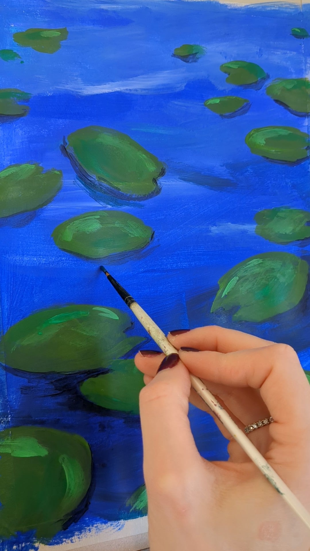 EXPRESSIVE LILY PAD POND - Painting Workshop at The Catcher in The Rye Pub, Finchley, London - 13th MARCH 2024, 7.30pm