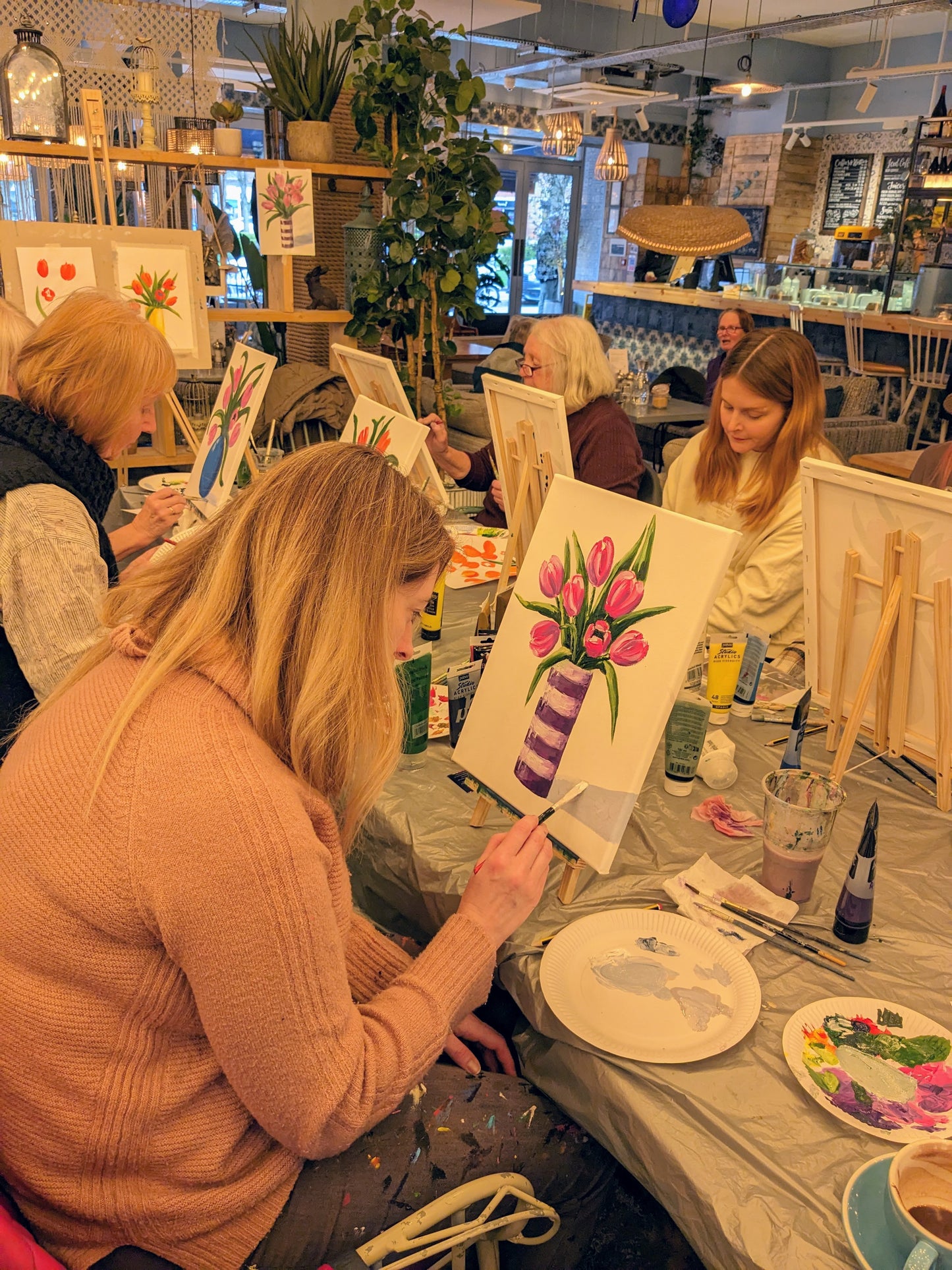 QUIRKY BLOOMS - Painting Workshop at Megan's Restaurant, Welwyn, Hertfordshire - Tuesday 30th SEPTEMBER 2025, 7.30pm