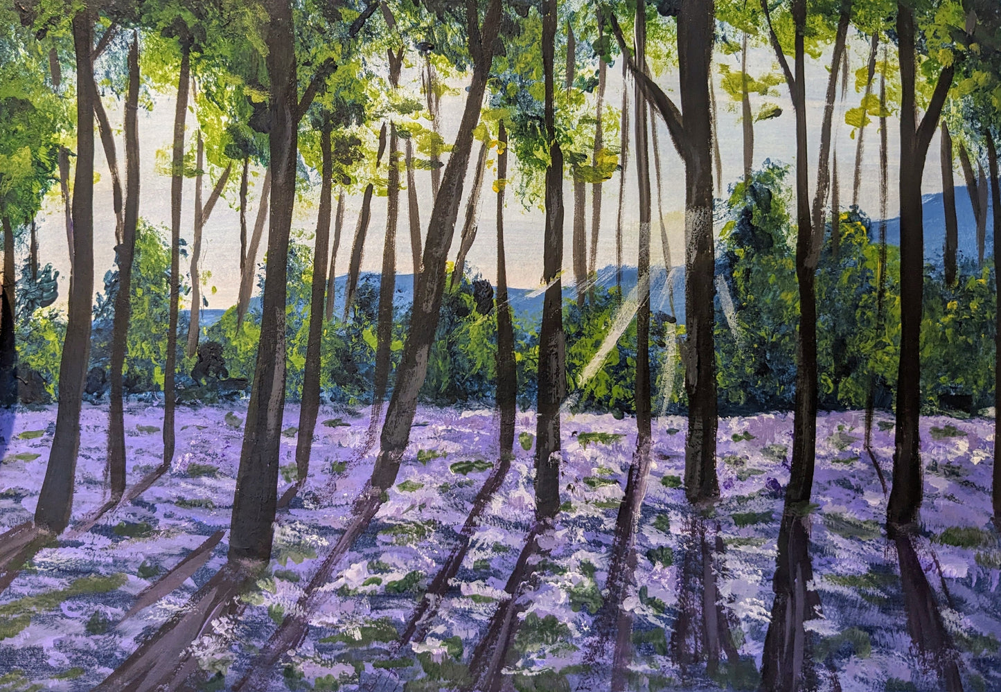 BLUEBELL WOODS - Painting Workshop at The Three Hammers Pub, St. Albans, Herts -  Monday 24th MARCH 2025, 11am