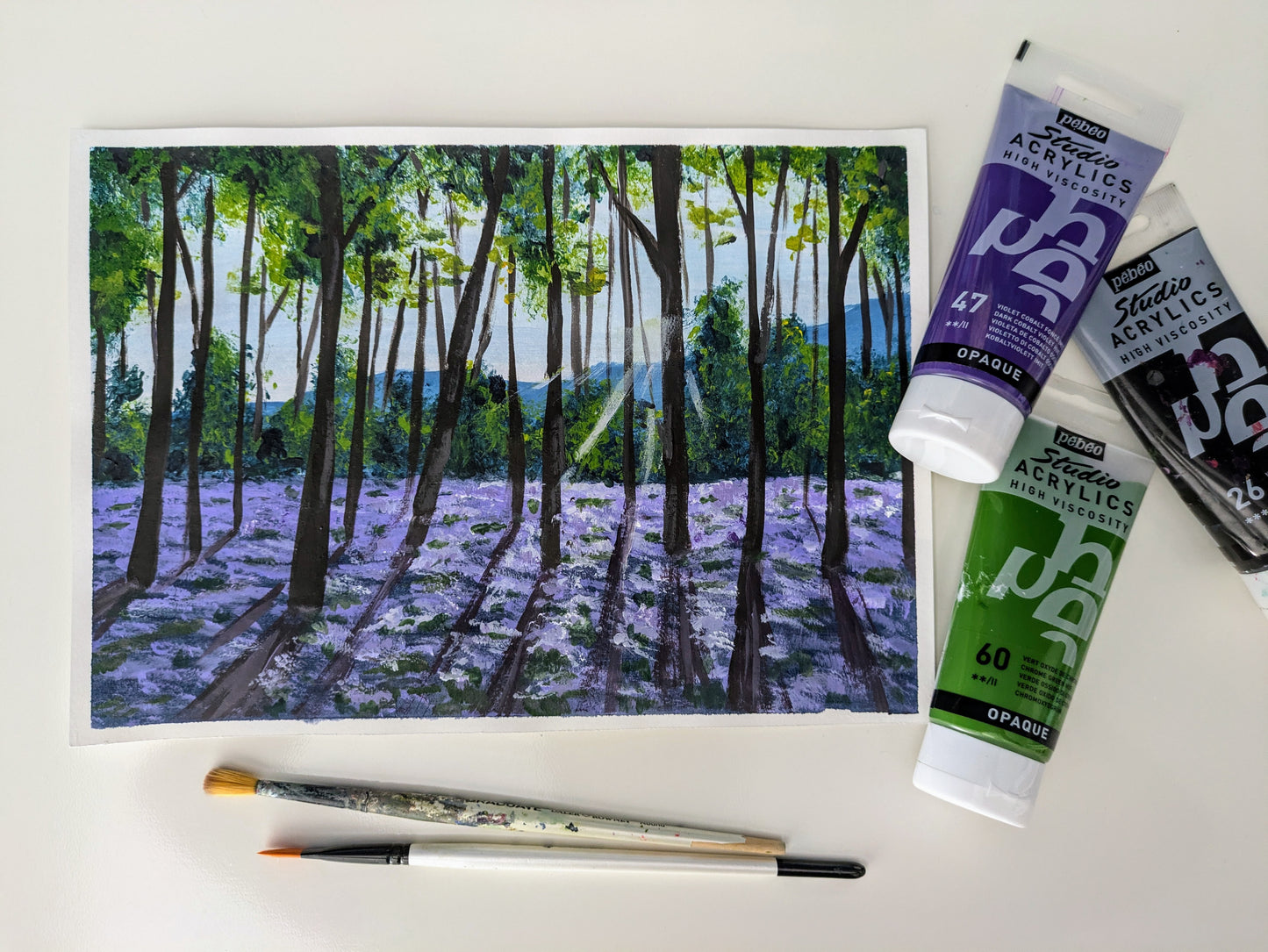 BLUEBELL WOODS - Painting Workshop at The Three Hammers Pub, St. Albans, Herts -  Monday 24th MARCH 2025, 11am