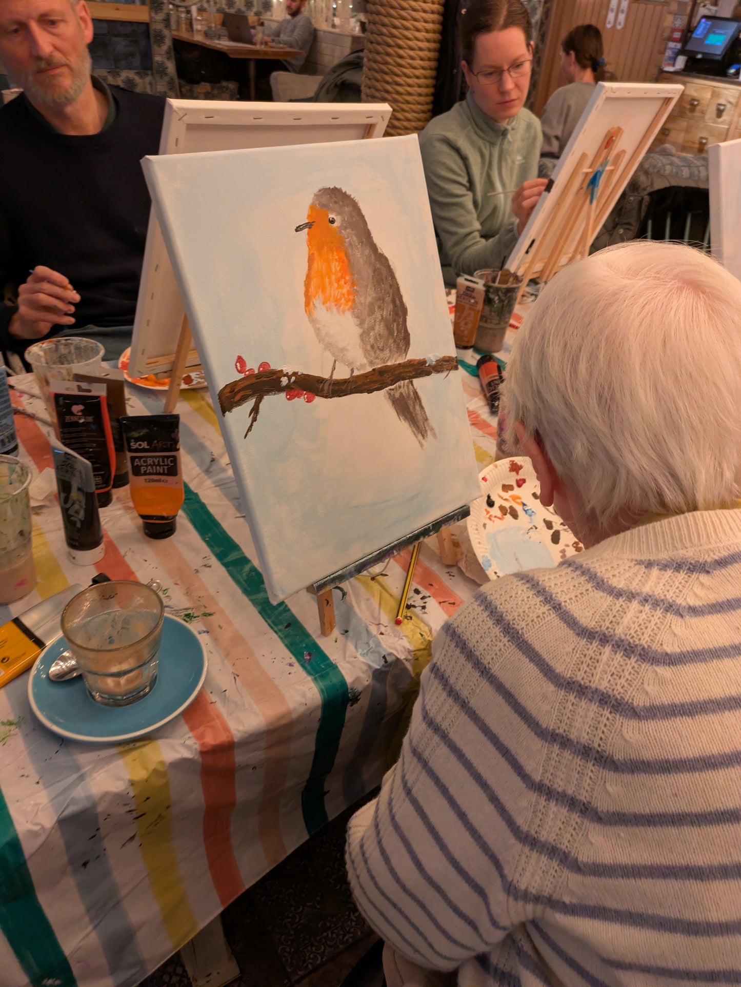 ROBIN RED BREAST - Painting Workshop at Megan's Restaurant, Welwyn, Hertfordshire - Tuesday 16th DECEMBER 2025, 7.30pm