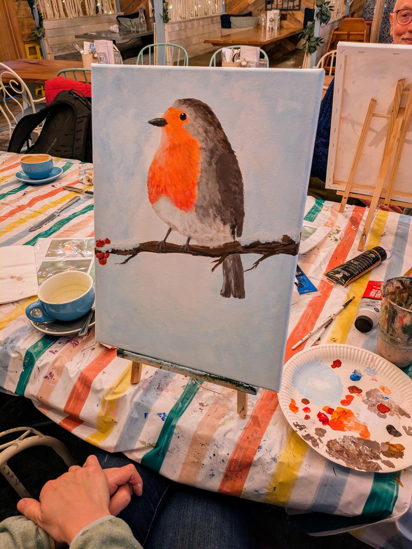 ROBIN RED BREAST - Painting Workshop at Megan's Restaurant, Welwyn, Hertfordshire - Tuesday 16th DECEMBER 2025, 7.30pm