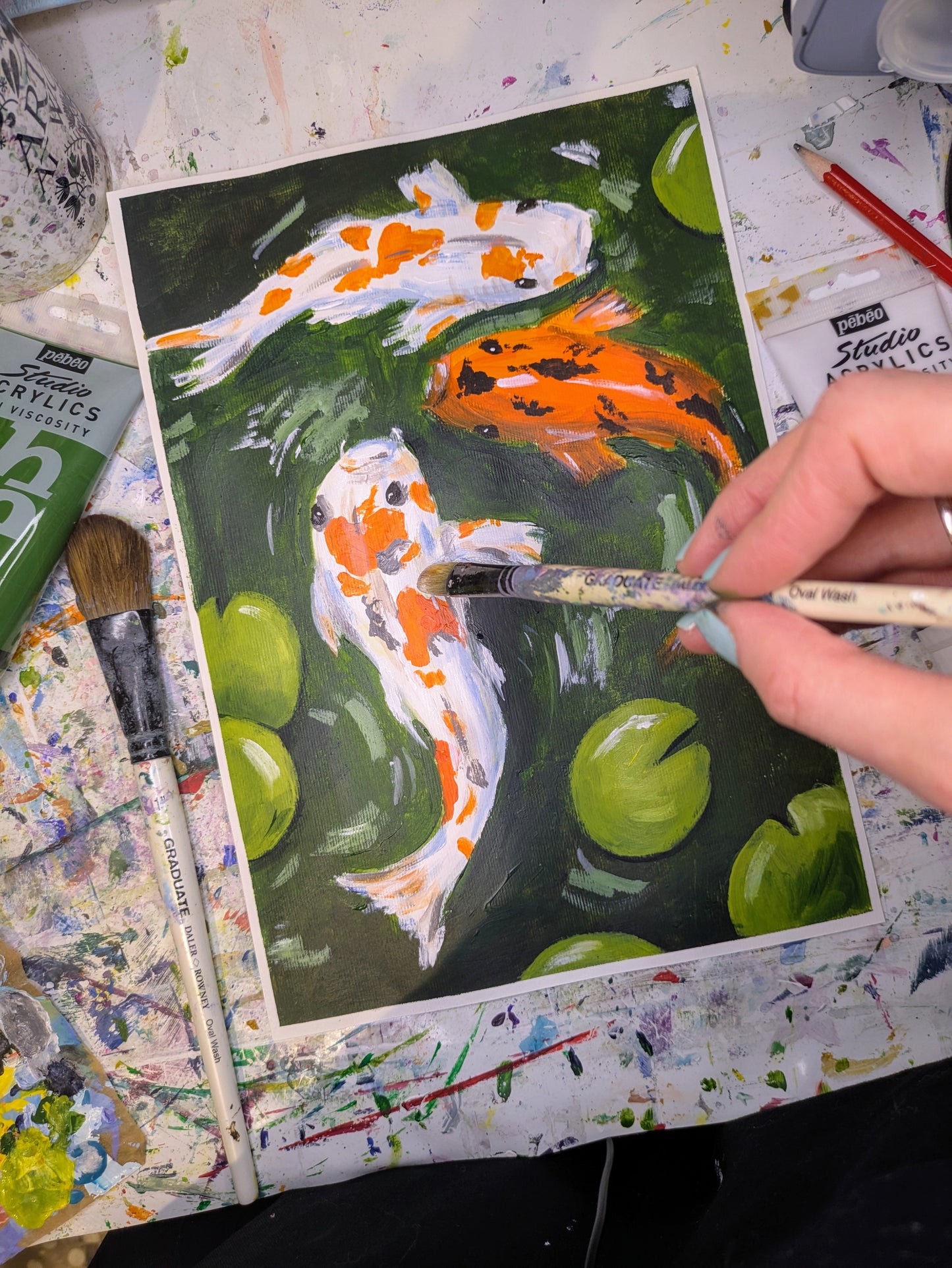 KOI CARP - Painting Workshop at Megan's Restaurant, Welwyn - Tuesday 25th March 2025, 7.30pm