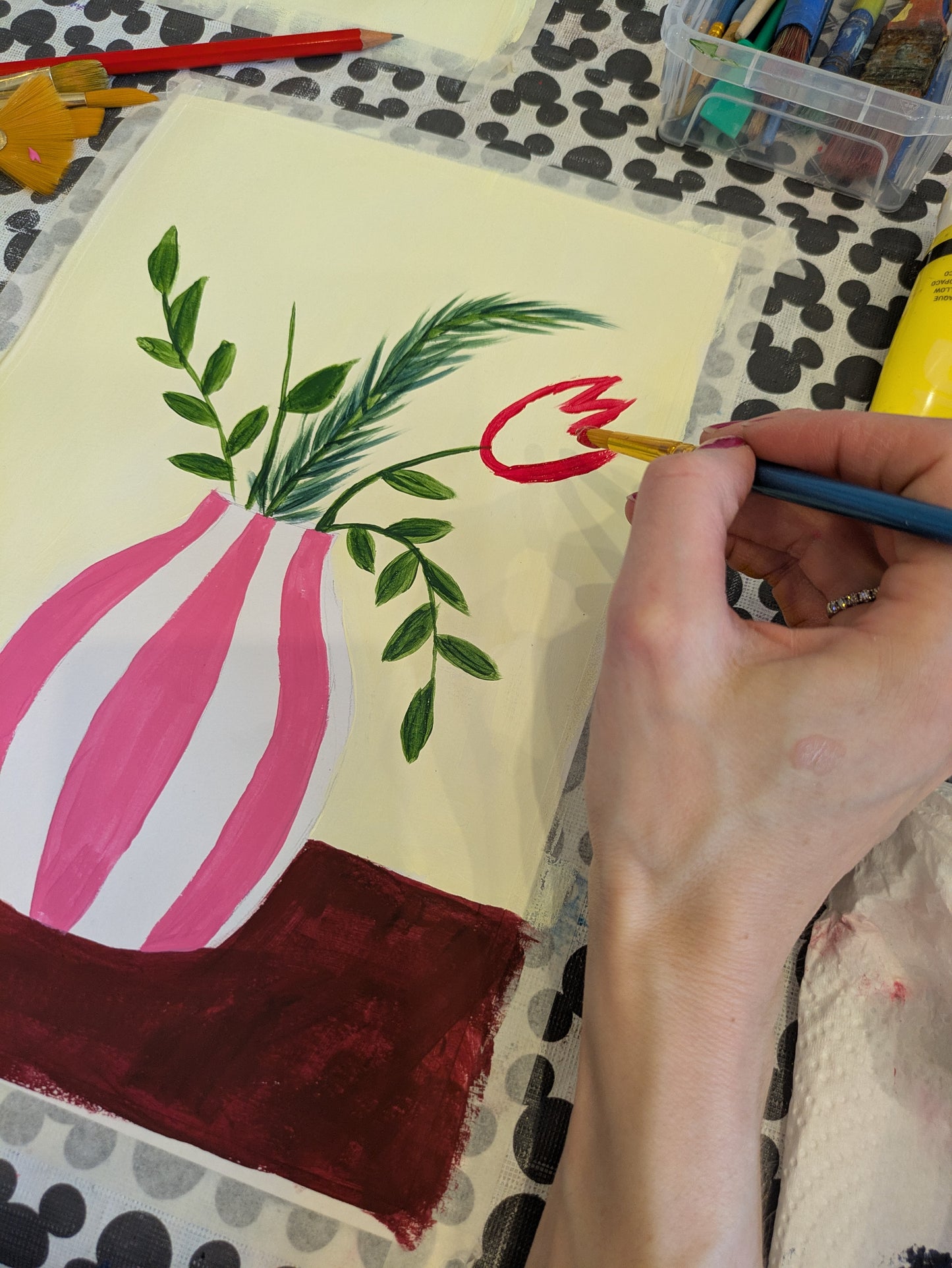 QUIRKY BLOOMS - Painting Workshop at Megan's Restaurant, Welwyn, Hertfordshire - Tuesday 30th SEPTEMBER 2025, 7.30pm