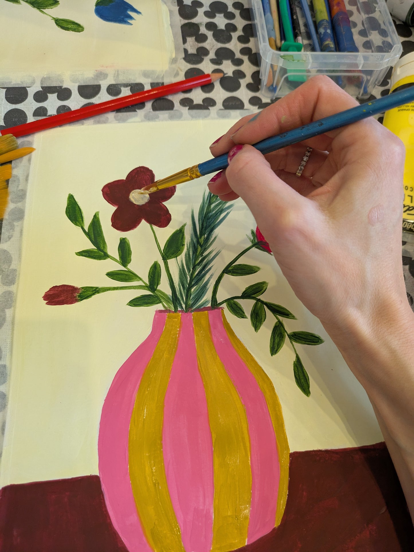 QUIRKY BLOOMS - Painting Workshop at Megan's Restaurant, Welwyn, Hertfordshire - Tuesday 30th SEPTEMBER 2025, 7.30pm
