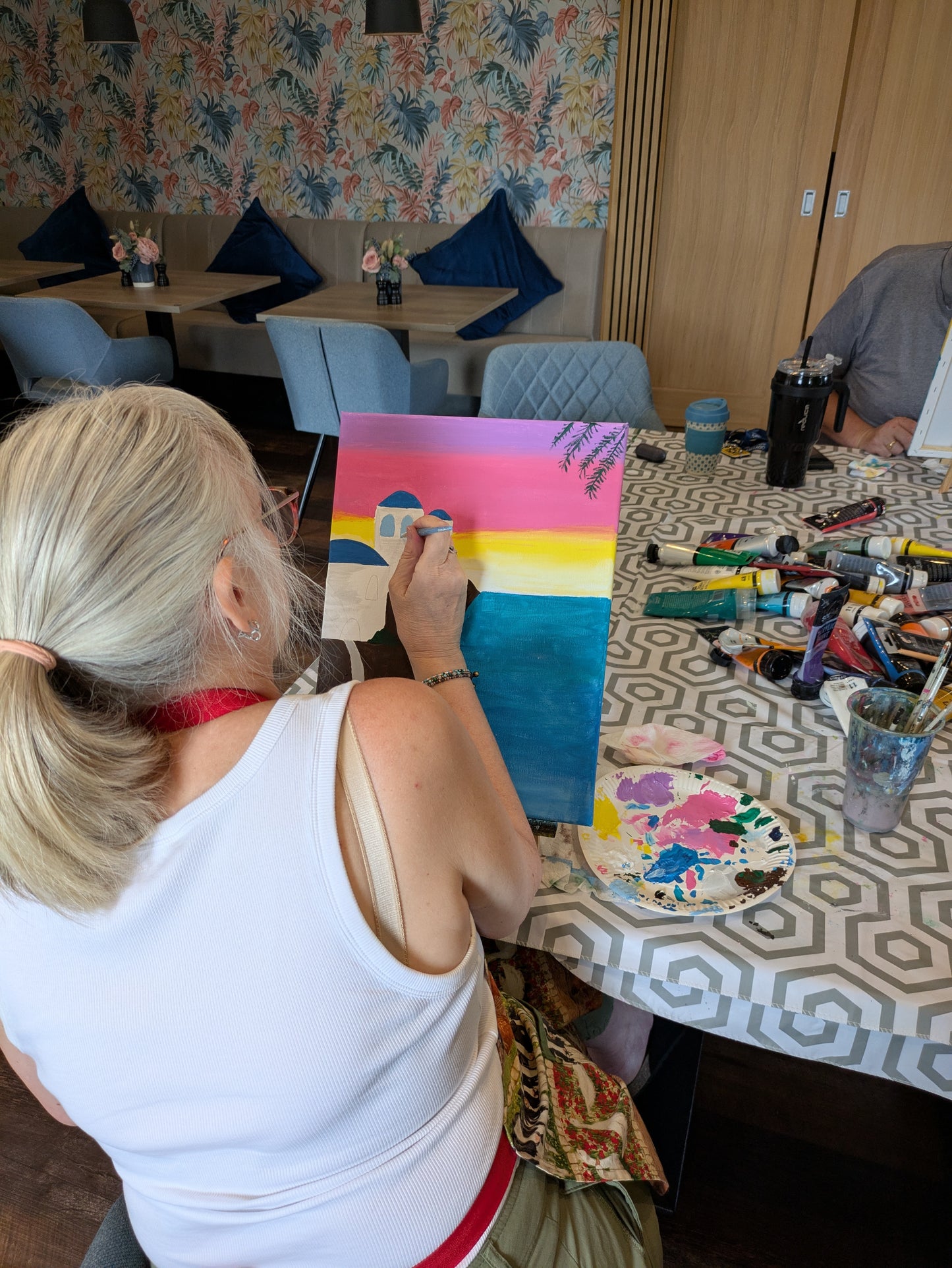SANTORINI NIGHTS - Sip & Paint Workshop at The Griffin, Whetstone, London - Thursday 22nd OCTOBER 2026, 7.30pm