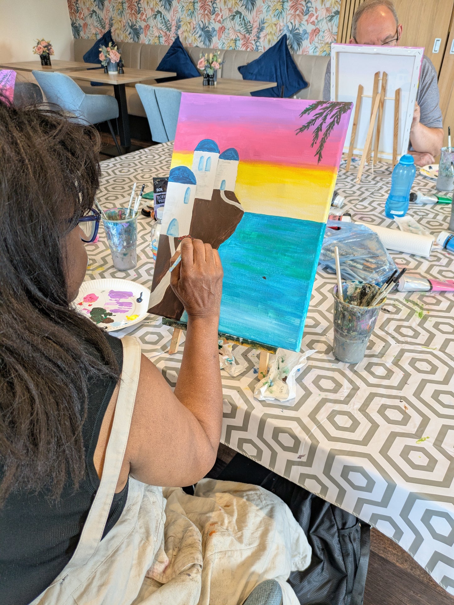 SANTORINI NIGHTS - Sip & Paint Workshop at The Griffin, Whetstone, London - Thursday 22nd OCTOBER 2026, 7.30pm