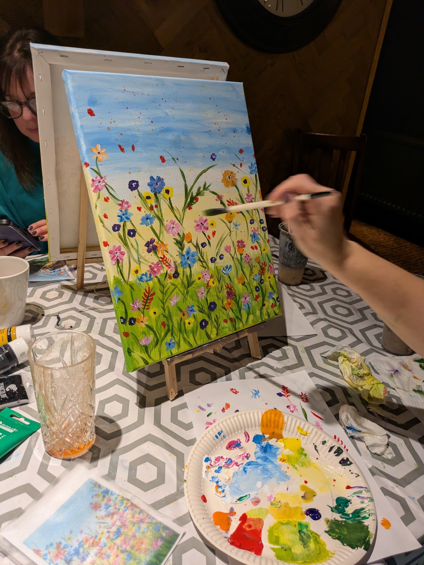 ABSTRACT WILDFLOWERS - FAMILY Painting Workshop at Kids N' Joy Café, Crouch End, London - Wednesday 19th AUGUST 2026, 10am