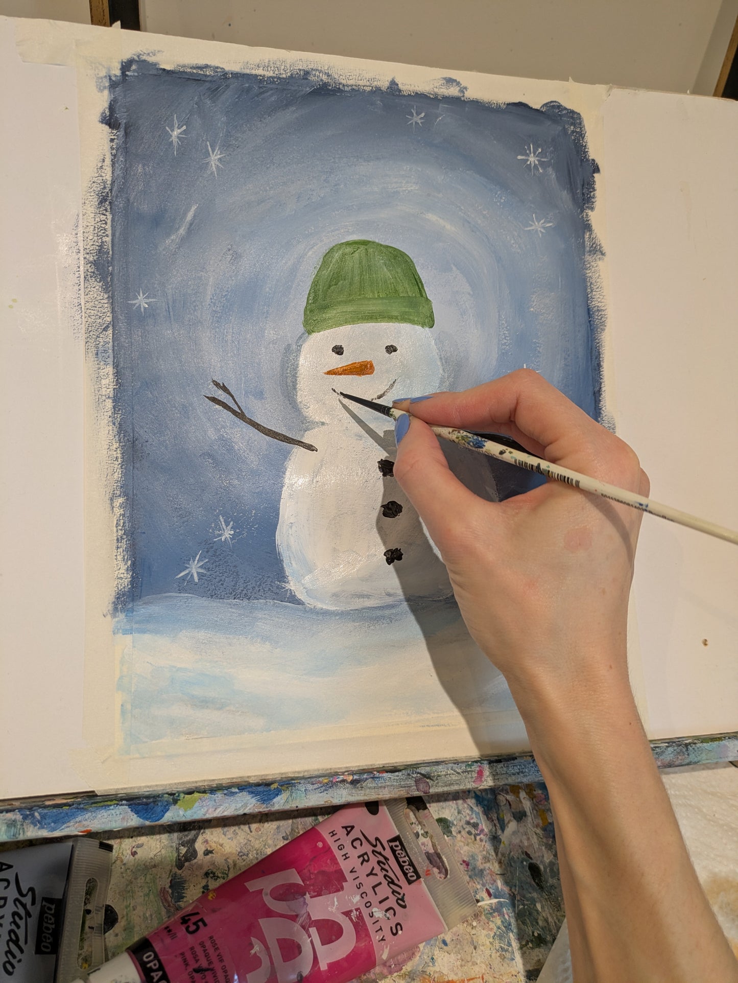 CHEEKY SNOWMAN - Painting Workshop at The Crabtree, Hemel Hempstead, Herts - Wednesday 17th DECEMBER 2025, 7.30pm