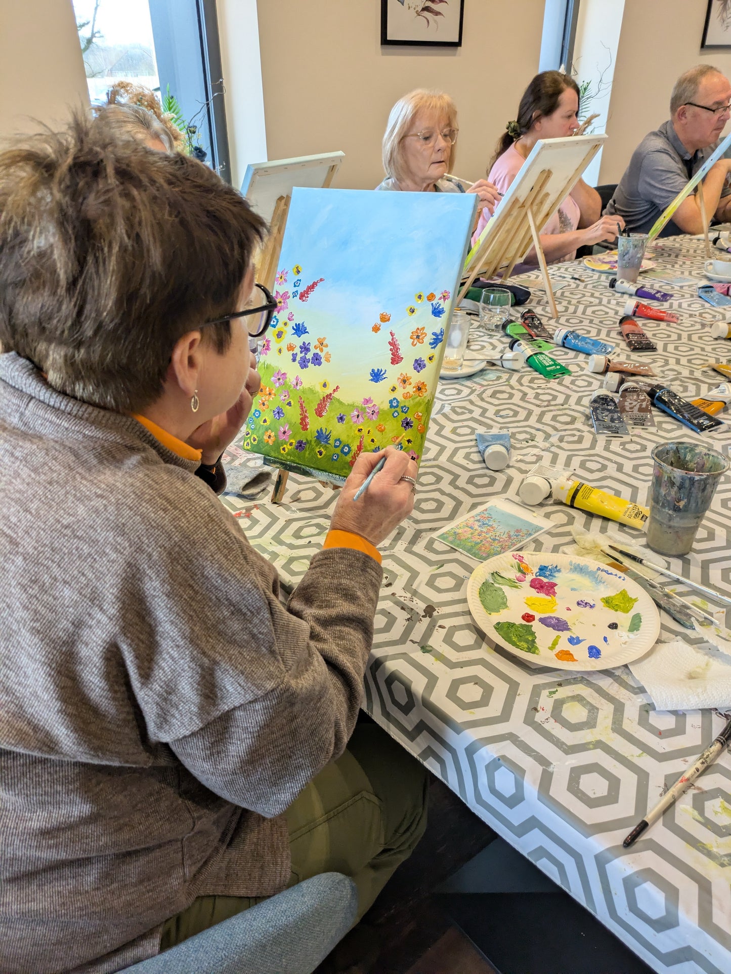 ABSTRACT WILDFLOWERS - FAMILY Painting Workshop at Kids N' Joy Café, Crouch End, London - Wednesday 19th AUGUST 2026, 10am