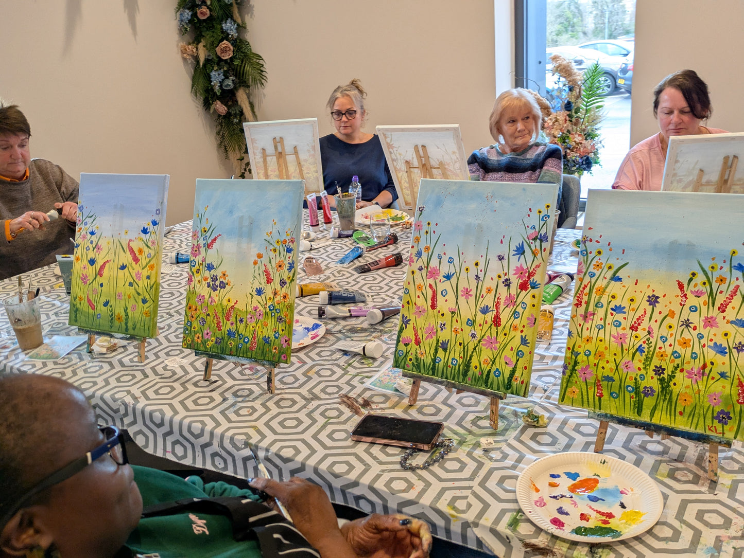 ABSTRACT WILDFLOWERS - FAMILY Painting Workshop at Kids N' Joy Café, Crouch End, London - Wednesday 19th AUGUST 2026, 10am