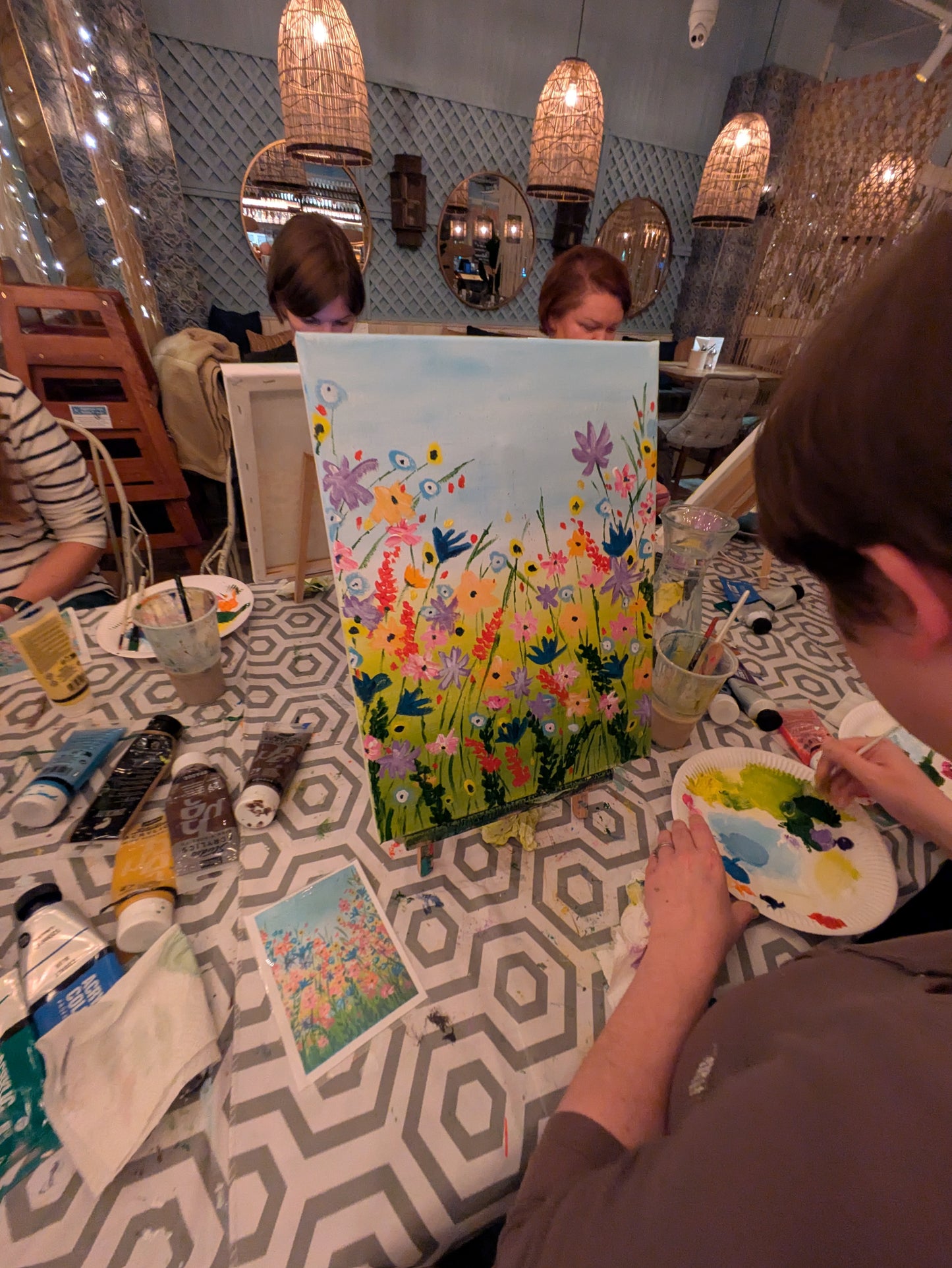 ABSTRACT WILDFLOWERS - FAMILY Painting Workshop at Kids N' Joy Café, Crouch End, London - Wednesday 19th AUGUST 2026, 10am