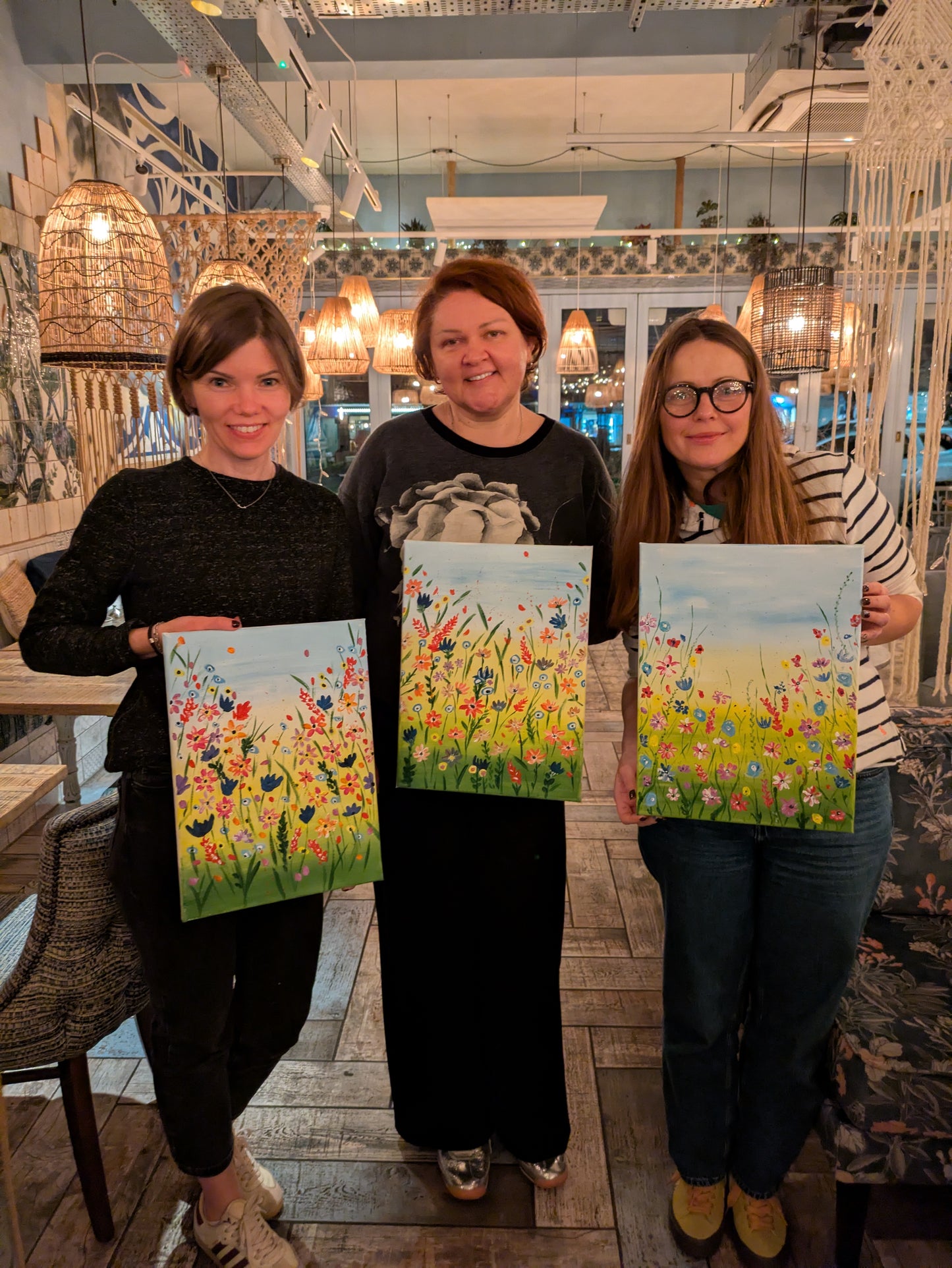 ABSTRACT WILDFLOWERS - FAMILY Painting Workshop at Kids N' Joy Café, Crouch End, London - Wednesday 19th AUGUST 2026, 10am