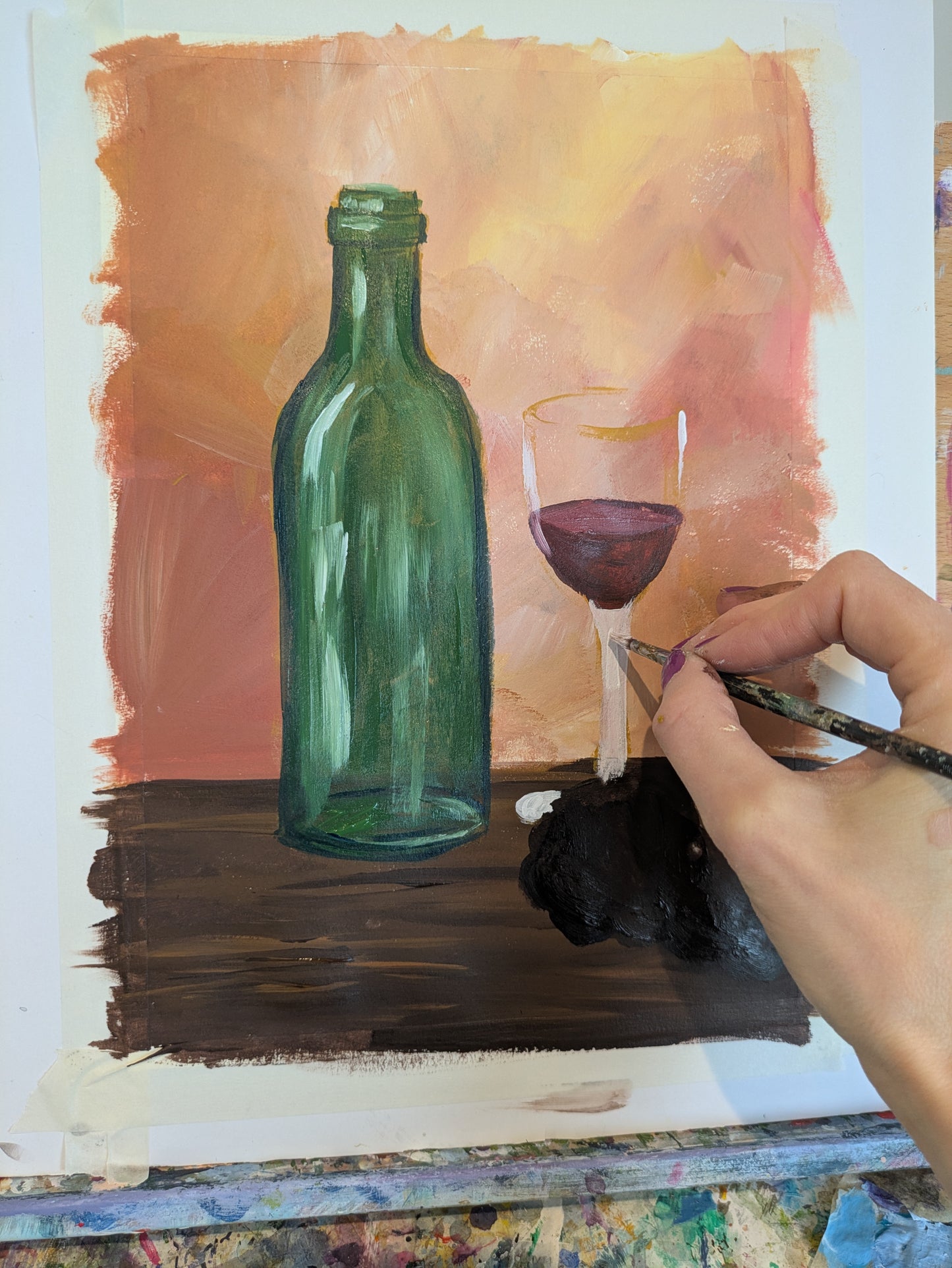 WINE O'CLOCK - Painting Workshop at Megan's Restaurant, Welwyn Garden City, Hertfordshire - Thursday 16th JULY 2026, 7.30pm