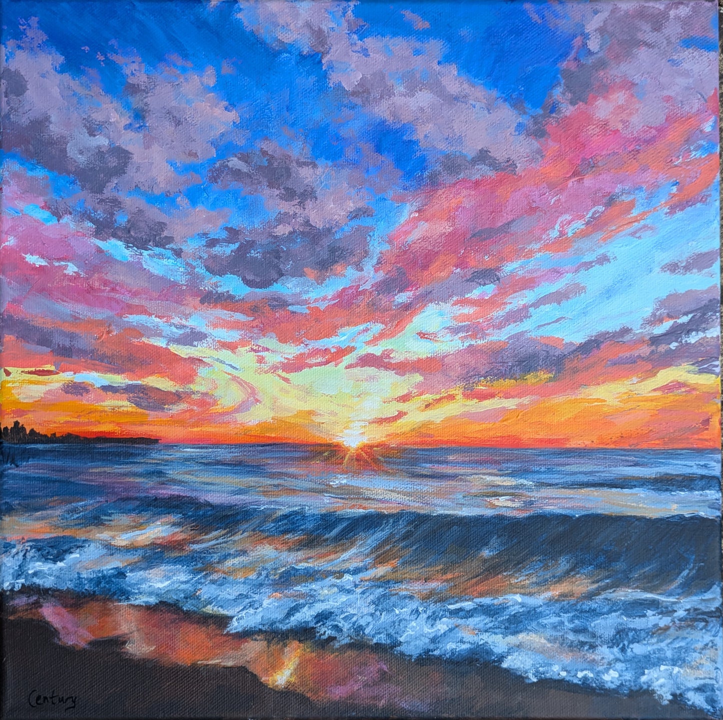 Magenta Flare (34x34cm)