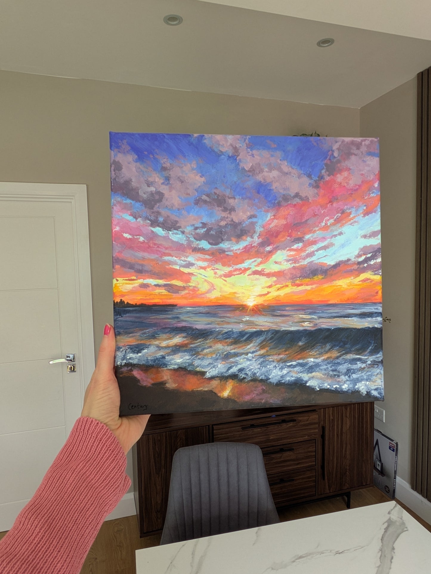 Magenta Flare (34x34cm)