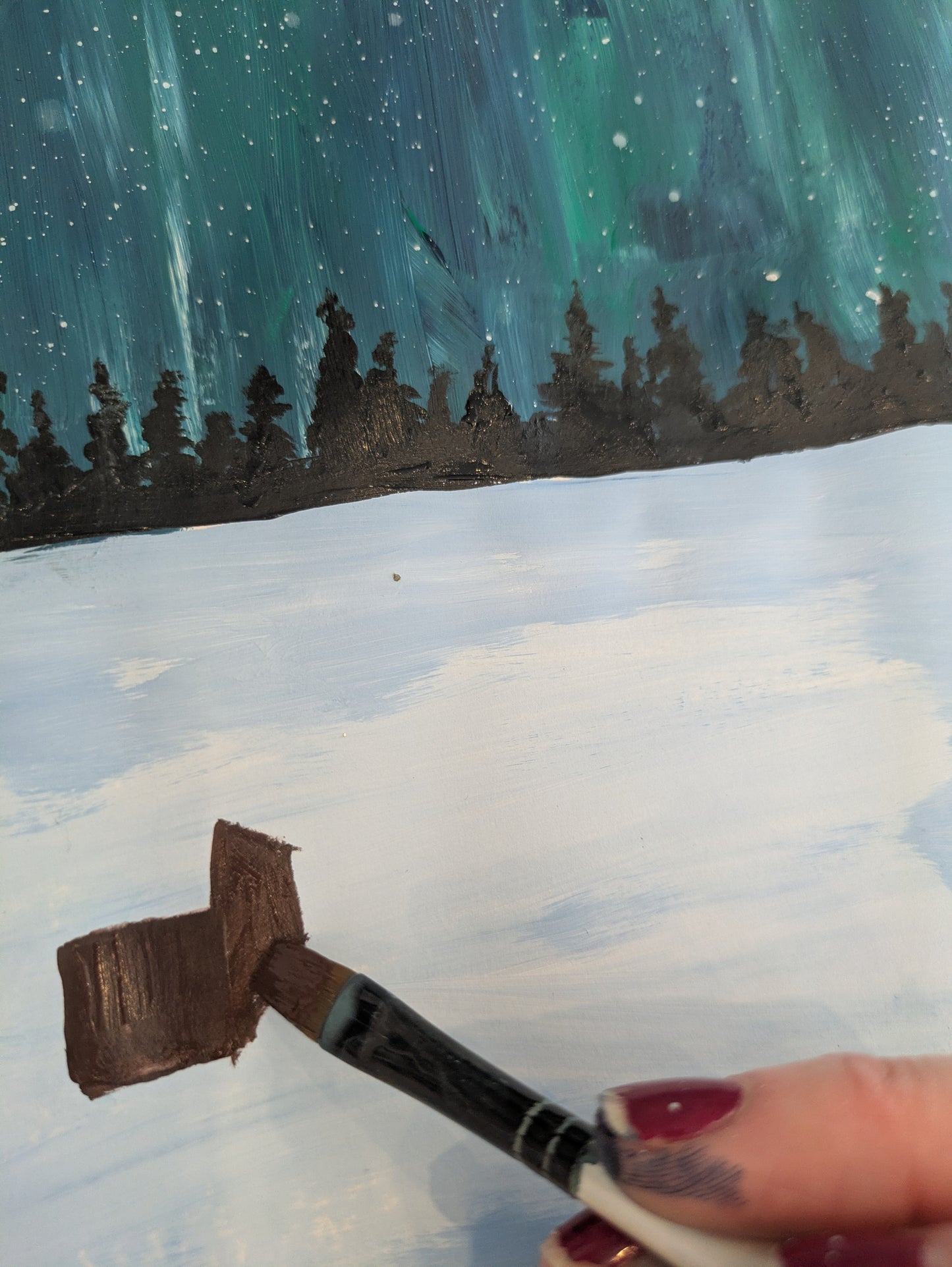 NORTHERN LIGHTS - Painting Workshop at Megan's Restaurant, Welwyn Garden City, Herts - Wednesday 2nd DECEMBER 2026, 10am