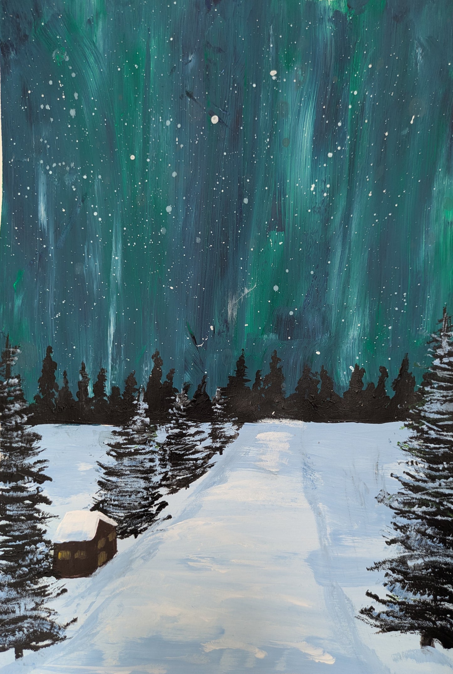 NORTHERN LIGHTS - Painting Workshop at Megan's Restaurant, Welwyn Garden City, Herts - Wednesday 2nd DECEMBER 2026, 10am