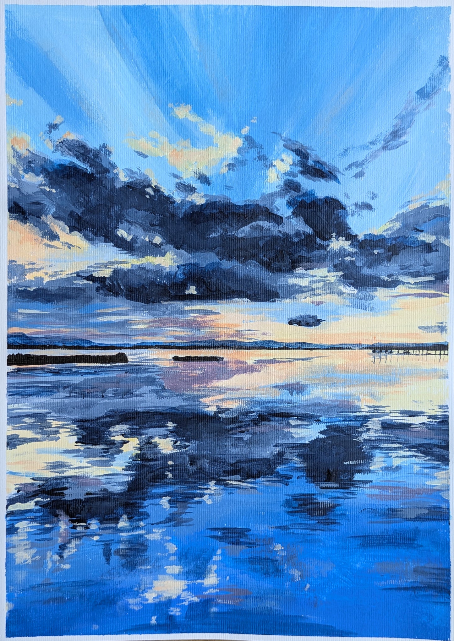 Sunset over the Deep Blue Sea (21x30cm)