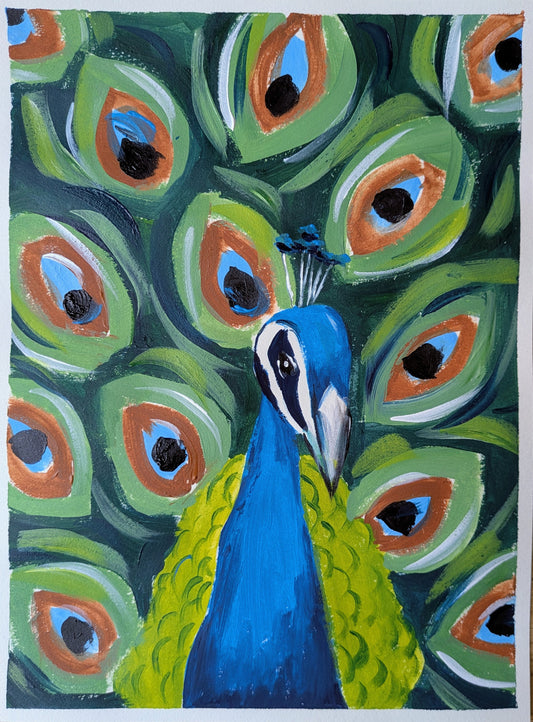 PROUD PEACOCK - Painting Workshop at Megan's Restaurant, Welwyn, Hertfordshire - Tuesday 20th JANUARY 2026, 7.30pm