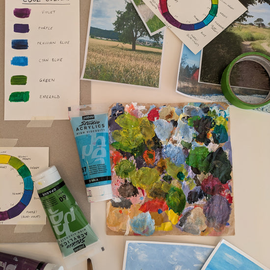 Weekly Acrylic Painting class in Hertfordshire with Judy Century Artist. Video showing what happens at Art lessons and workshops for Winter term September to December, on Tuesday mornings