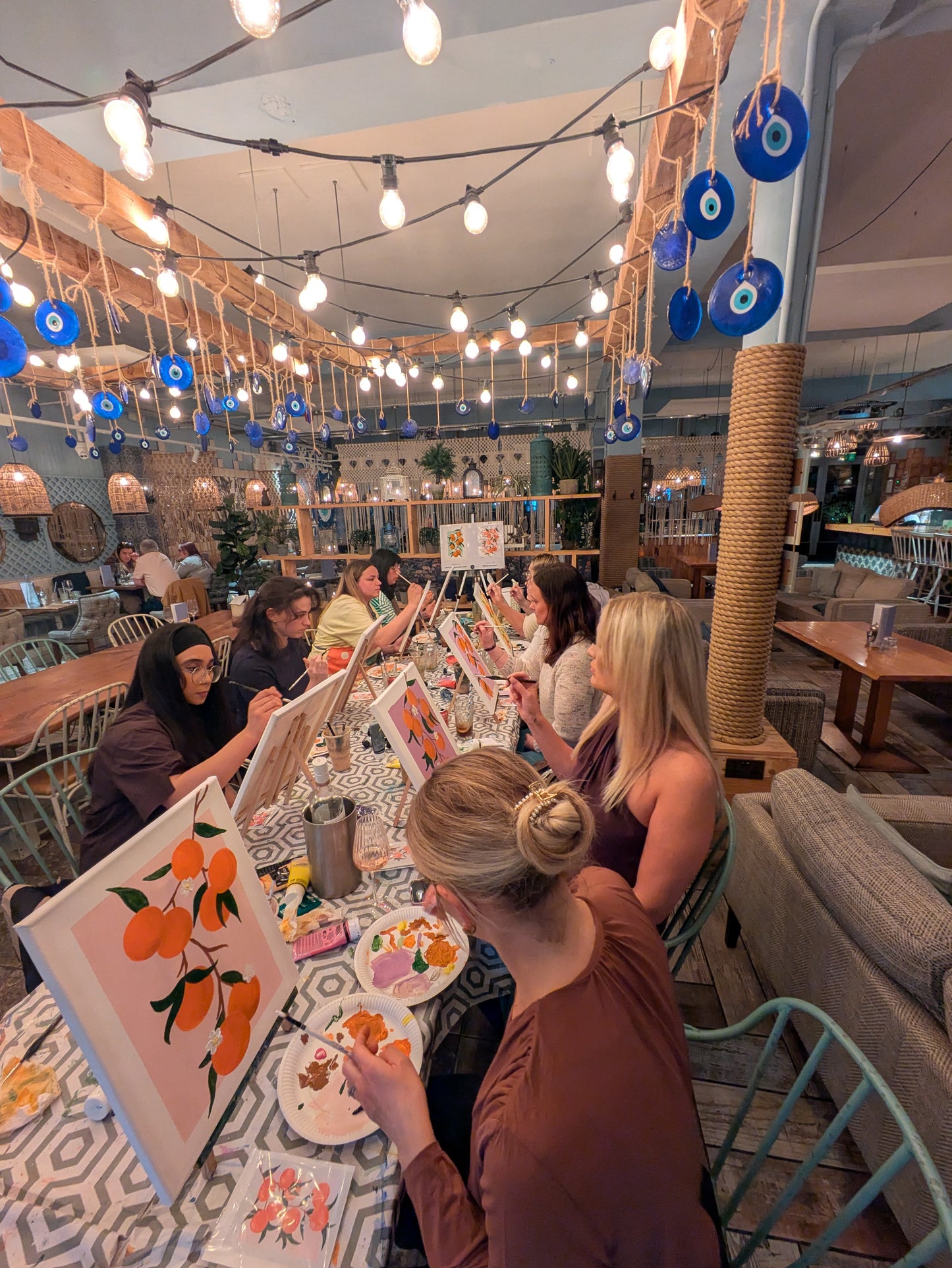 WINE O'CLOCK - Painting Workshop at Megan's Restaurant, Welwyn Garden City, Hertfordshire - Thursday 16th JULY 2026, 7.30pm